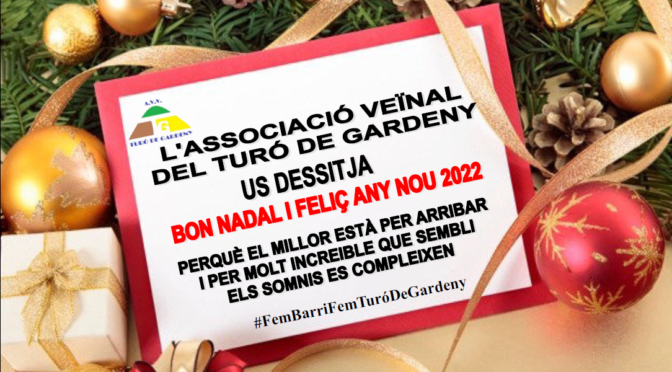 FELIÇITACIÓ DE NADAL A TOTS LOS VÏNS I VÏNES DEL NOSTRE BARRÍ TURÓ DE GARDENY