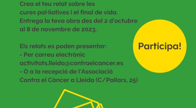 CONCURS DE RELATS DIA MUNDIAL DE LES CURES PAL.LIATIVES